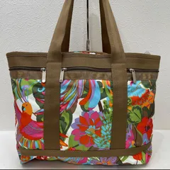 4439 LeSportsac レスポートサック　トートバッグ　大きめ　大容量　花柄　フラワー　インコ　ハイビスカス　レディース　ナイロン　旅行用バッグ