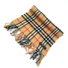 t1592　バーバリー バーバリーズロンドン マフラー  ノバチェック ウール ベージュ イングランド製 男女兼用 90年代 90s