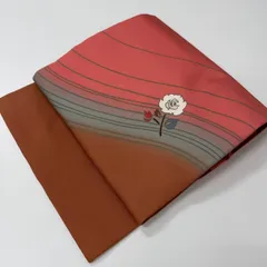 名古屋帯 塩瀬 長尺 上品な染め 九寸 正絹 着物 MA-633