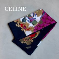 極上デザイン CELINE 大判 シルクスカーフ ロゴ トリンオフ エッフェル