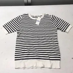 送料無料★新品タグ付き★GU ジーユー★ボーダーショルダーボタンセーター　半袖ニット★Lサイズ#40615sj122