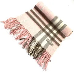 t1586   バーバリーロンドン マフラー ストール ショール ピンク ノバチェック カシミア ウール イングランド製