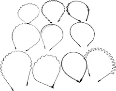 notomowarriors カチューシャ 10個 髪飾り ヘアバンド くし付き 波型 スプリング 痛くない 滑り止め 防錆メッキ加工 固定 男女兼用 (ブラック,  標準)