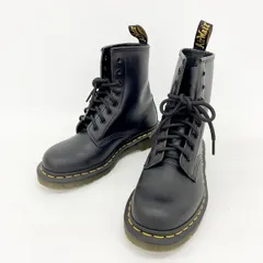 Dr. Martens ドクターマーチン 8ホールブーツ 美品 10072 レースアップブーツ イエローステッチ レディース UK4 ブラック 靴 DF17142■