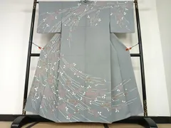 平和屋着物●訪問着　絞り　枝垂れ花文　　正絹　逸品　AABC4829zg