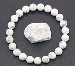 天然石ブレスレット 数珠 ホワイトターコイズ 8mm 運気上昇 天然石 ブレスレット パワーストーン ホワイトオニキス プレゼント 匿名配送