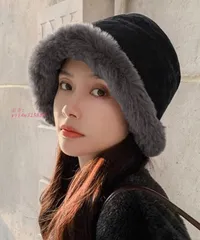 バケットハット レディース ファー帽子冬 。可 vii4w315884