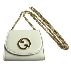 GUCCI グッチ インターロッキングG ブロンディ ミディアム チェーンウォレット ショルダーバッグ ホワイト 725219 レディース 未使用 買取品