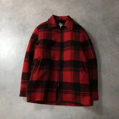 GQ3934◇WOOLRICH : USA製 90's ウールジャケット◇M◇赤系 ウールリッチ バッファローチェック