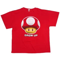 【L】00s 海外限定 スーパーマリオブラザーズ スーパーキノコ Tシャツ GROW UP