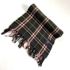 t1562　バーバリーロンドンマフラー　ラムズウール100%   ノバチェックフリンジ　ユニセックス