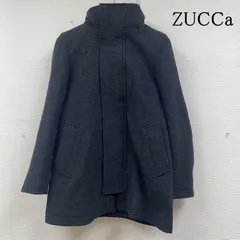 ZUCCa ズッカ コート ワイヤー入りフード付き ウール ミドル丈 コート フード脱着可 フルジップアップ 無地のサムネイル