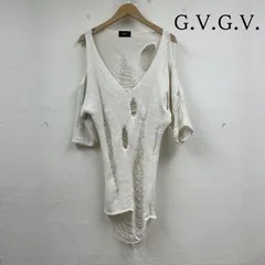 G.V.G.V. ジーヴィジーヴィ ニット、セーター 半袖 destroy crash damage design クラッシュ加工 ニット セーター 五分袖 ダメージのサムネイル