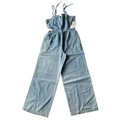 C403 【タグ付き 未使用】 Ungrid アングリッド サイドオープン サロペッド オーバーオール デニムカラー ブルー レディース M