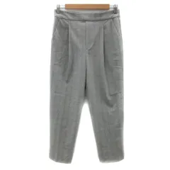 ザショップティーケー THE SHOP TK スラックスパンツ テーパードパンツ アンクル丈 グレンチェック柄 L グレー 黒 ブラック /YS13 ■MO