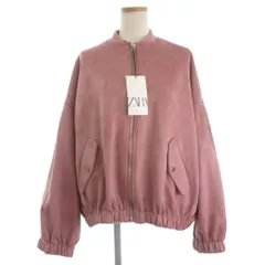 ザラ ZARA タグ付き ブルゾン ジャケット フェイクスエード ジップアップ 長袖 M ピンク