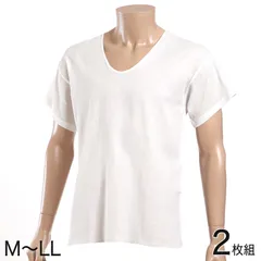 メンズ 肌着 綿 半袖 シャツ U首 2枚組 M～LL (下着 薄い 薄手 綿100% 夏 インナー インナーシャツ 白 無地) (在庫限り)