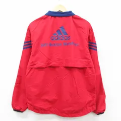 M/古着 アディダス adidas 長袖 ナイロン ジャケット メンズ 00s ビッグロゴ ボストンマラソン 赤他 レッド 内側メッシュ 25oct30 中古 ア