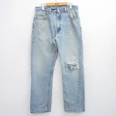 W34/古着 ジーンズ リーバイス Levis 505 メンズ 00s コットン 紺 ネイビー デニム 25oct30 中古 ボトムス ジーパン Gパン ロング パンツ