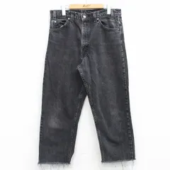 W34/古着 ジーンズ リーバイス Levis 550 メンズ 90s ヒゲ コットン 黒 ブラック デニム spe 25oct30 中古 ボトムス ジーパン Gパン ロング