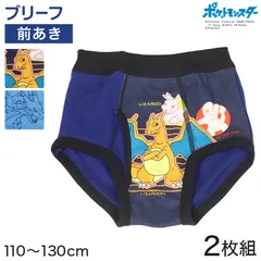 ポケモン 男児 ブリーフ ポケットモンスター 2枚組 110 120 130 cm 子供 下着 男の子 パンツ リザードン 入学祝い 入園祝い プレゼント キッズ インナー まとめ買い 2P 綿100% コットン ボーイズ ブリーフ 前開き