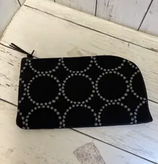 ハンドメイド　ミナペルホネン　dop タンバリン　ブラックのL字お財布ポーチ