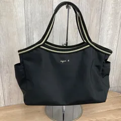 agnis b アニエスベートートバック ブラック  ピンバッチ 鍵 ギターブローチ付き 平塚店 衣料品　Ｊのサムネイル