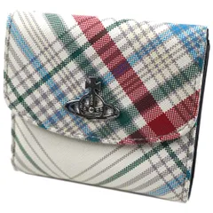 ヴィヴィアンウエストウッド 財布 二つ折り財布 パスケース Vivienne Westwood SAFFIANO SMALL WALLET MADRAS CHECK 51150003U-L0057-O101
