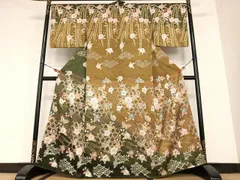 平和屋着物●訪問着　絞り　辻が花　花蝶文　暈し染め　金彩　正絹　逸品　AABC0065zg
