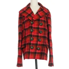 ディースクエアード DSQUARED2 22AW チェック柄 ダブルブレスト Pコート ジャケット 40 レッド 赤 S75AM0908 国内正規のサムネイル