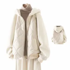 送料無料 コート アウター レディース ジャケット キルティング 切替 中綿 オーバー ゆったり フード付き 冬 長袖 厚手 #sjxjz1780