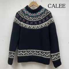 CALEE キャリー ニット、セーター 長袖 モックネック 長袖 ニット セーター ウール ノルディック柄 CL-15ST049のサムネイル