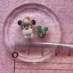 ディズニークリスマス、リルリンリン、3Dネイルパーツ2点セット