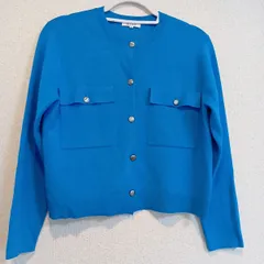 PLST ブルーカーディガン Mサイズ／長袖・ポケット付き・軽量素材