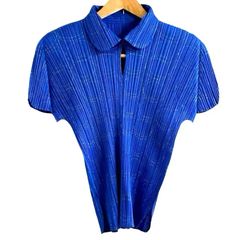 64908　PLEATSPLEASE　ストライプ　半袖カットソー PLEATS PLEASE 半袖シャツ ストライプ柄 サイズ3 - メルカリ