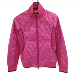 【超美品】プーマ ジャケットブルゾン ピンクパープル系 ピンドット地模様 キルティング レディース S ゴルフウェア PUMA