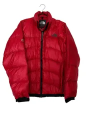 【美品】THE NORTH FACE ザノースフェイス ダウン レッド メンズ Lサイズ D4