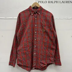 POLO RALPH LAUREN ポロラルフローレン シャツ、ブラウス 長袖 90s 緑タグ ロゴ刺繡 チェック ボタンダウン シャツ USA製
