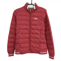 【美品】キャロウェイ 中綿ジャケット レッド ロゴプリント  レディース S ゴルフウェア Callaway