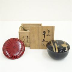 岡本陽斉 春秋棗 共箱 高さ6cm 棗 輪島塗 金彩 - メルカリ