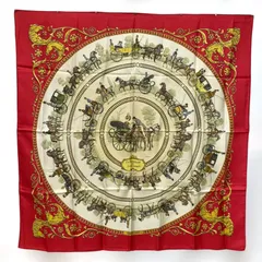 エルメス カレ90 LA PROMENADE DE LONGCHAMPS シルクスカーフ ロンシャンへの散歩 馬車 HERMES AC0070