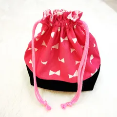 お弁当袋 ハンドメイド 女の子 巾着 フラワー リボン