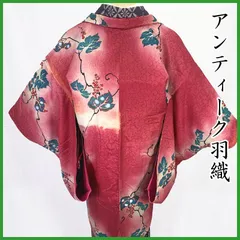 511aa5◇アンティーク羽織 葡萄唐草 山ぶどう 大正ロマン 昭和レトロ レトロポップ◇美品