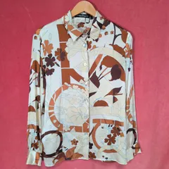 Salvatore Ferragamo フェラガモ ブラウス シャツ シルク100% シェルボタン レディース メンズ