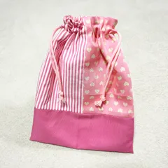 給食袋 巾着 コップ袋 小物入れ 歯ブラシ袋 小学校 ハート ラメ