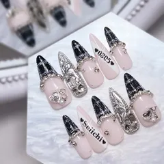 ネイルチップ ワンホンネイル ツイードネイル MignonNail ネイルチップオーダー オタクネイル 推しネイル 推し活グッズ リボンネイル ハートネイル ピンクネイル 大人かわいいネイルシンプルネイル ちゅるんネイル 地雷系 キラキラネイル 卒業式 成人式