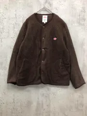 DANTONダントン フリース ノーカラージャケット 焦げ茶ブラウン サイズ42 DANTON ノーカラー ジャケット ブラウン DANTON（ダントン