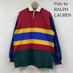 Polo by RALPH LAUREN ポロバイラルフローレン ポロシャツ 長袖 80s 90s ラガーシャツ usa製 長袖 ポロシャツ マルチカラー ボーダー