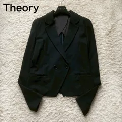 Theory セオリー 極美品 黒 ダブルブレストジャケット テーラードジャケット スーツ ブラック 2サイズ(S～M相当) ストレッチ素材 通勤 オフィス カジュアル フォーマル