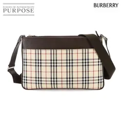 未使用 展示品 バーバリー BURBERRY ノバチェック ショルダー バッグ キャンバス レザー ベージュ ブラウン ヴィンテージ 90299479